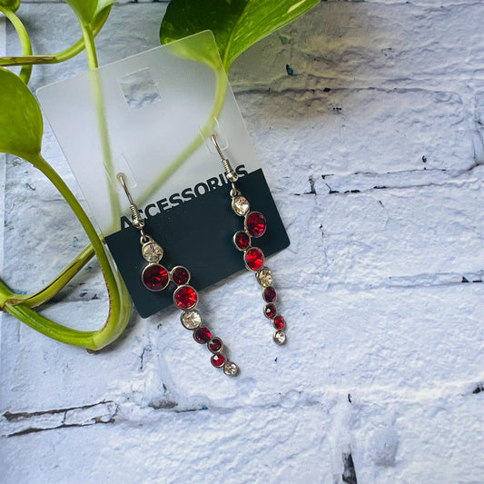 LARQ JEWELS Ruby and Garnet Sterling Silver Dangle Earrings