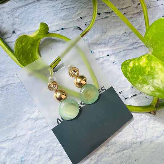 LARQ JEWELS 3 pair Button Pearl & Rhinestone Earrings