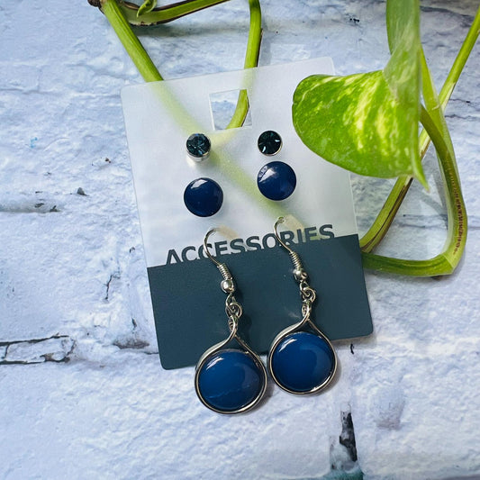 LARQ JEWELS Set Of 3 Drop Pearl & Rhinestone Earrings