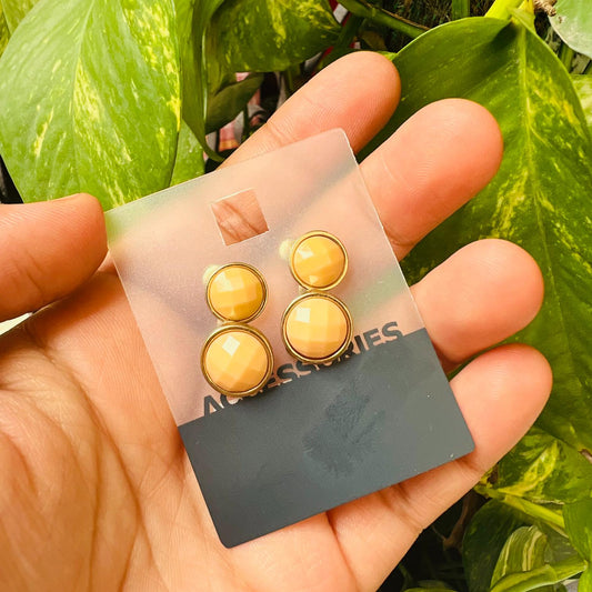 LARQ JEWELS 2 pair Uneven Round Gold Stud Earrings