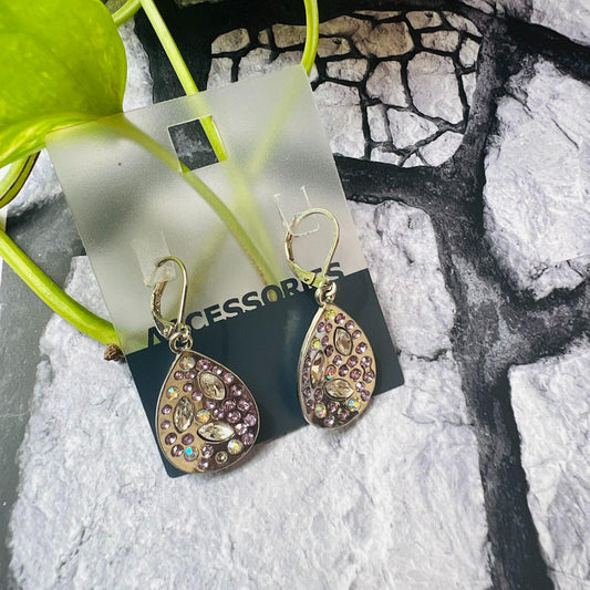 LARQ JEWELS Rhinestone Design Metal Earrings