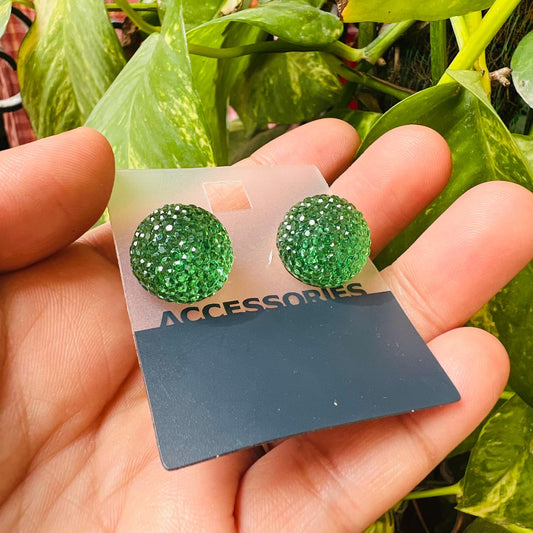 LARQ JEWELS Green Sequins Jewel Ball Earrings For Women & Girls