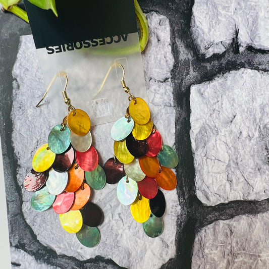 LARQ JEWELS Multicolor Acrylic Cluster Earrings For Women & Girls