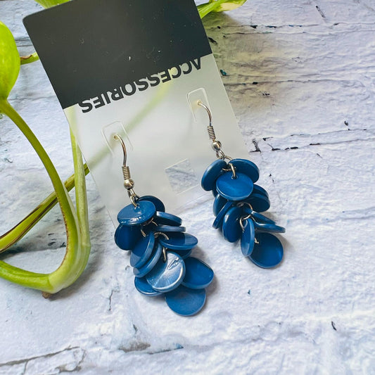 LARQ JEWELS Acrylic Cluster Earrings For Women & Girls Blue