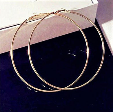 Huge Golden Hoop Statement Earrings