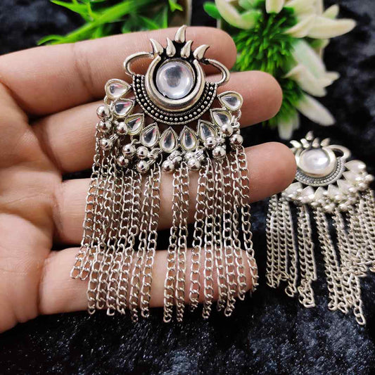 LARQ JEWELS Metal Silver Plated Oxidised Silver Earring jhumki earrings traditional fashion jewellery