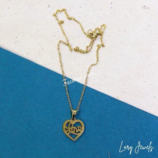 LARQ JEWELS Love Western Neck Chain Pendant Necklace