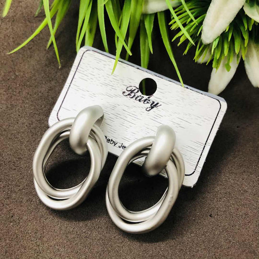 LARQ JEWELS Mini Western Knot Silver Stud Elegant Earrings