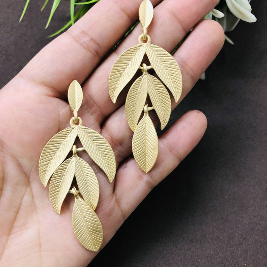 LARQ JEWELS Artisan Gold Plated Designer Western Earrings Brass Drops & Danglers