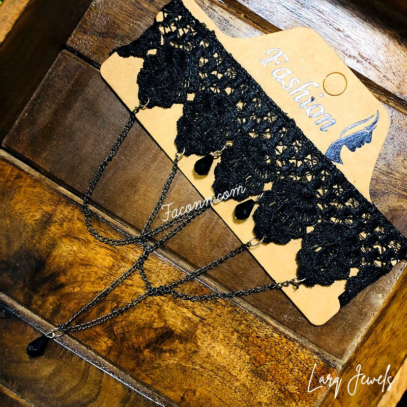 LARQ JEWELS Black Designer Choker Gothic Style
