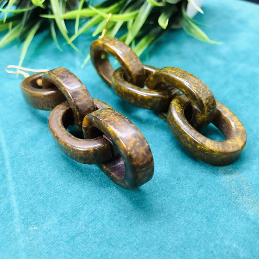 LARQ JEWELS Wooden Minimalistic Geometric Round Hoop Earrings For Women/Girls