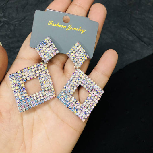 LARQ JEWELS Crystal Non-precious Metal Silver Plated and Cubic Zirconia Dangler