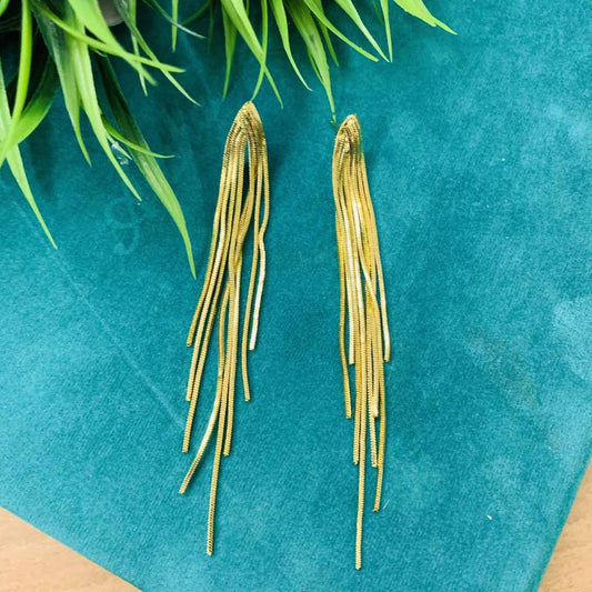 LARQ JEWELS Fashion Jewellery Latest Stylish Gold Tassel Earrings For Women and Girls