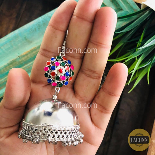 LARQ JEWELS Ethnic Jewellery Multicolor Minakari Oxidized Earring