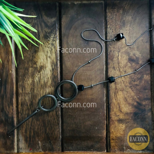 LARQ JEWELS Black Pearl Stylish Fashion Long Chain