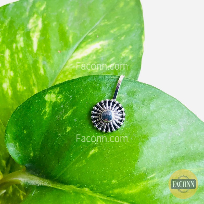 LARQ JEWELS Silver Oxide Finish Classy Luxurious Press On Nose Ring