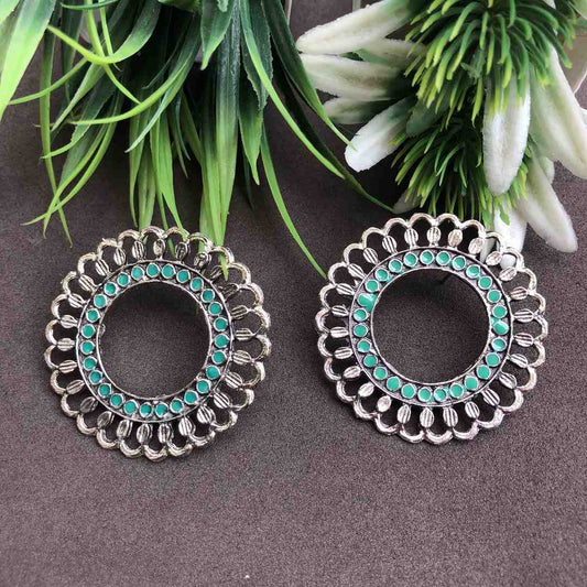 LARQ JEWELS Cian circular studs silver plated earrings