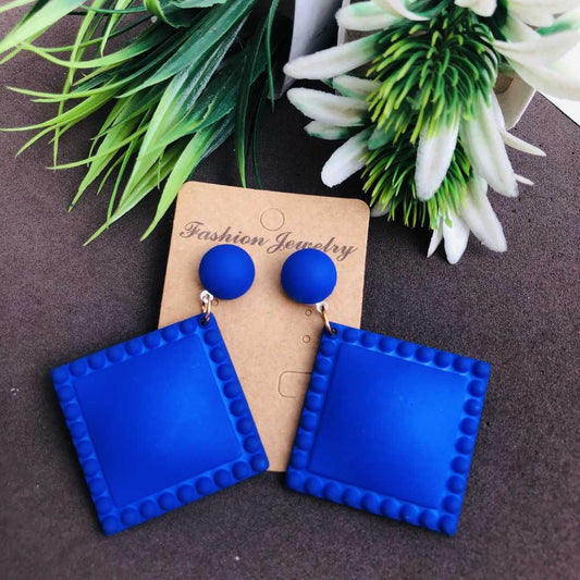 LARQ JEWELS Acrylic Design Handmade Beautiful stylish pop earring blue