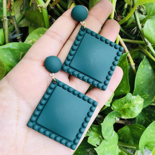 LARQ JEWELS Acrylic Design Handmade Beautiful stylish pop earring green