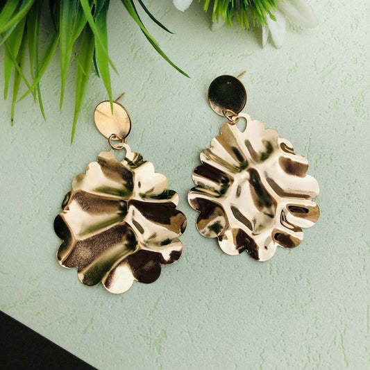 LARQ JEWELS circular gold tone stylish non precious party earrings