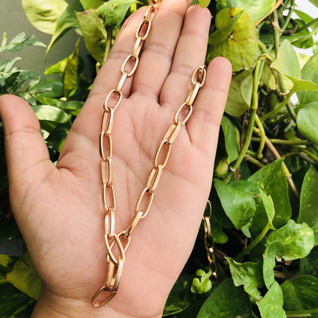 LARQ JEWELS Rose Gold-plated oval link chain necklace