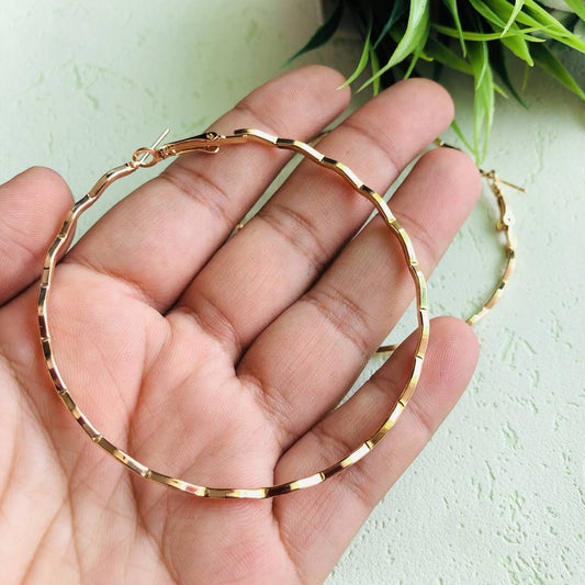 LARQ JEWELS Gold plated non precious western hoop earrings