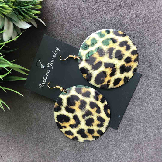 LARQ JEWELS Assorted leopard print Round metal stylish earring (any one)