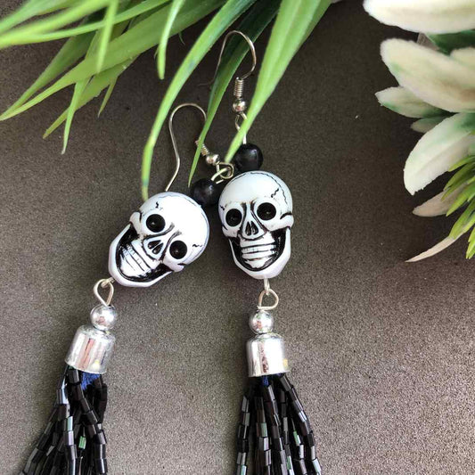 Halloween Skull Skeleton Dangle Earrings