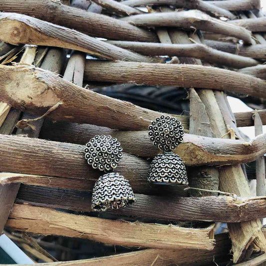 Oxidized silver gold plated Finely Detailed mini Jhumki