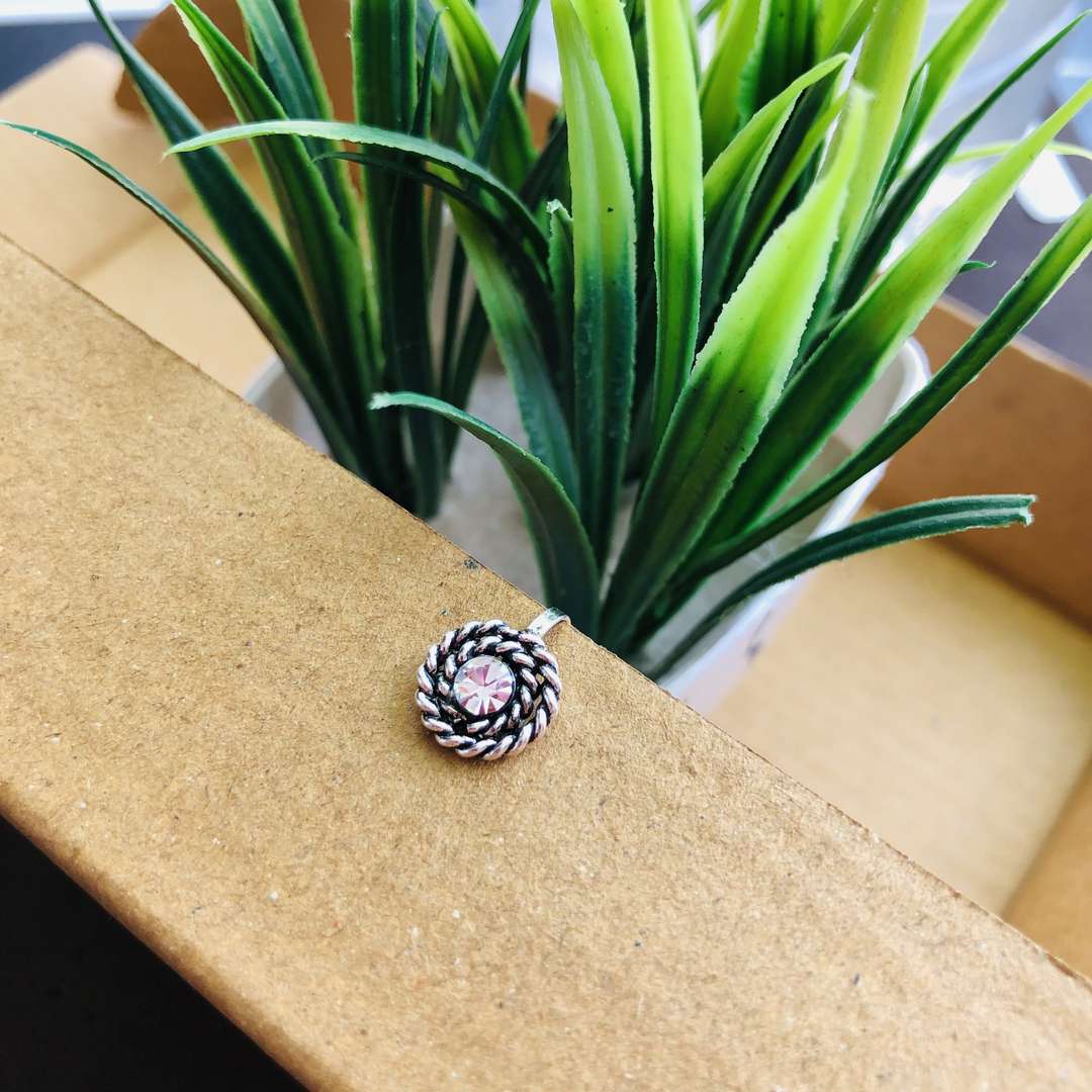 LARQ JEWELS Designer and Tribal look Big Silver Alloy Nose pin