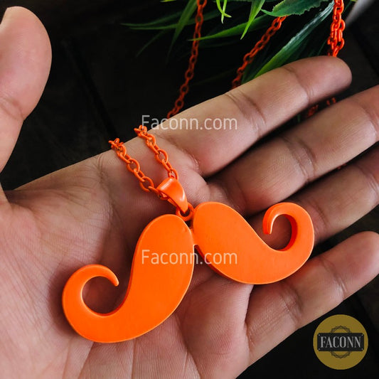 LARQ JEWELS Orange Bib Mustache Statement Chain