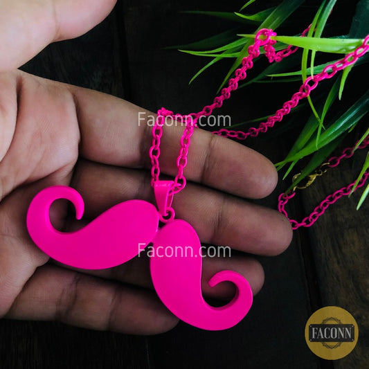 LARQ JEWELS Pink Bib Mustache Statement Chain