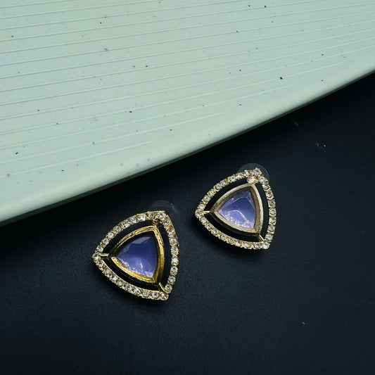 Crystal Halo Rhinestone Triangle Earrings