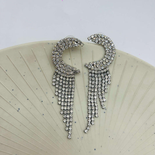 Radiant Rain Rhinestone Dangler Earrings