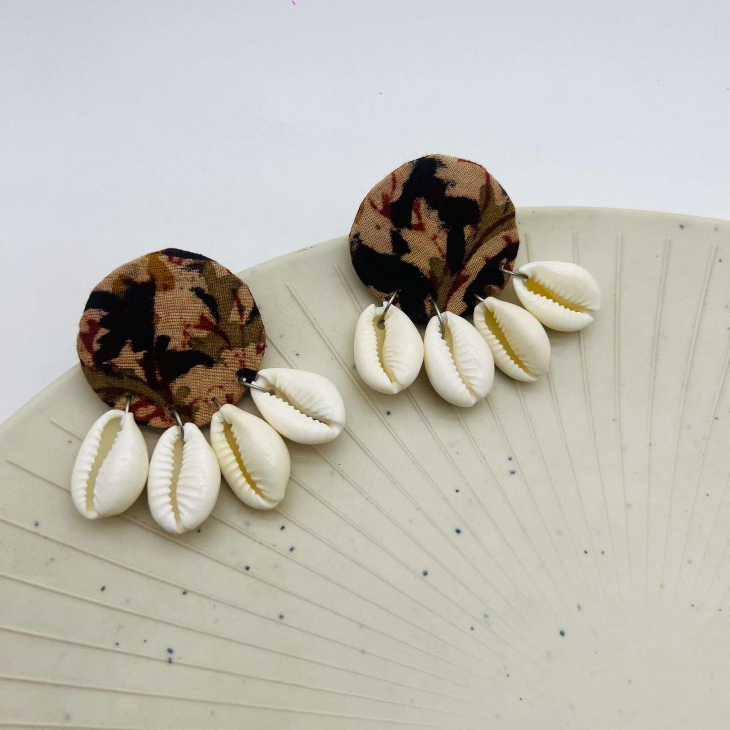 Handcrafted Fabric Shell Earrings
