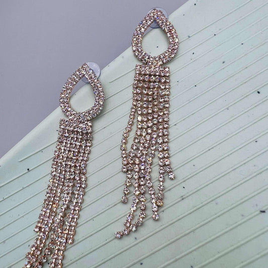 Linear Luxe Rhinestone Earrings