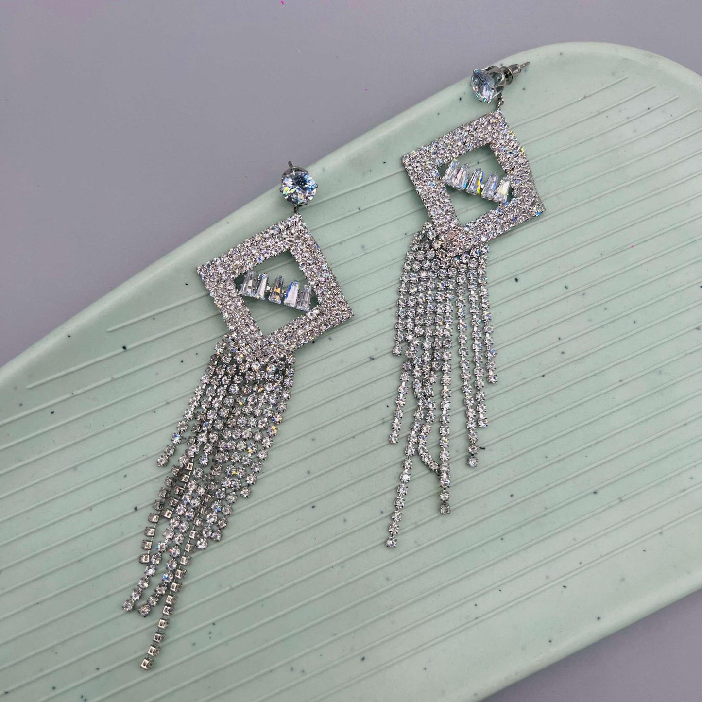 Modern Party wear Rhinestone Danglers