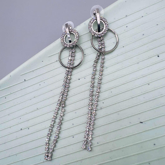 Liquid Silver Luster Party wear Drop Earrings