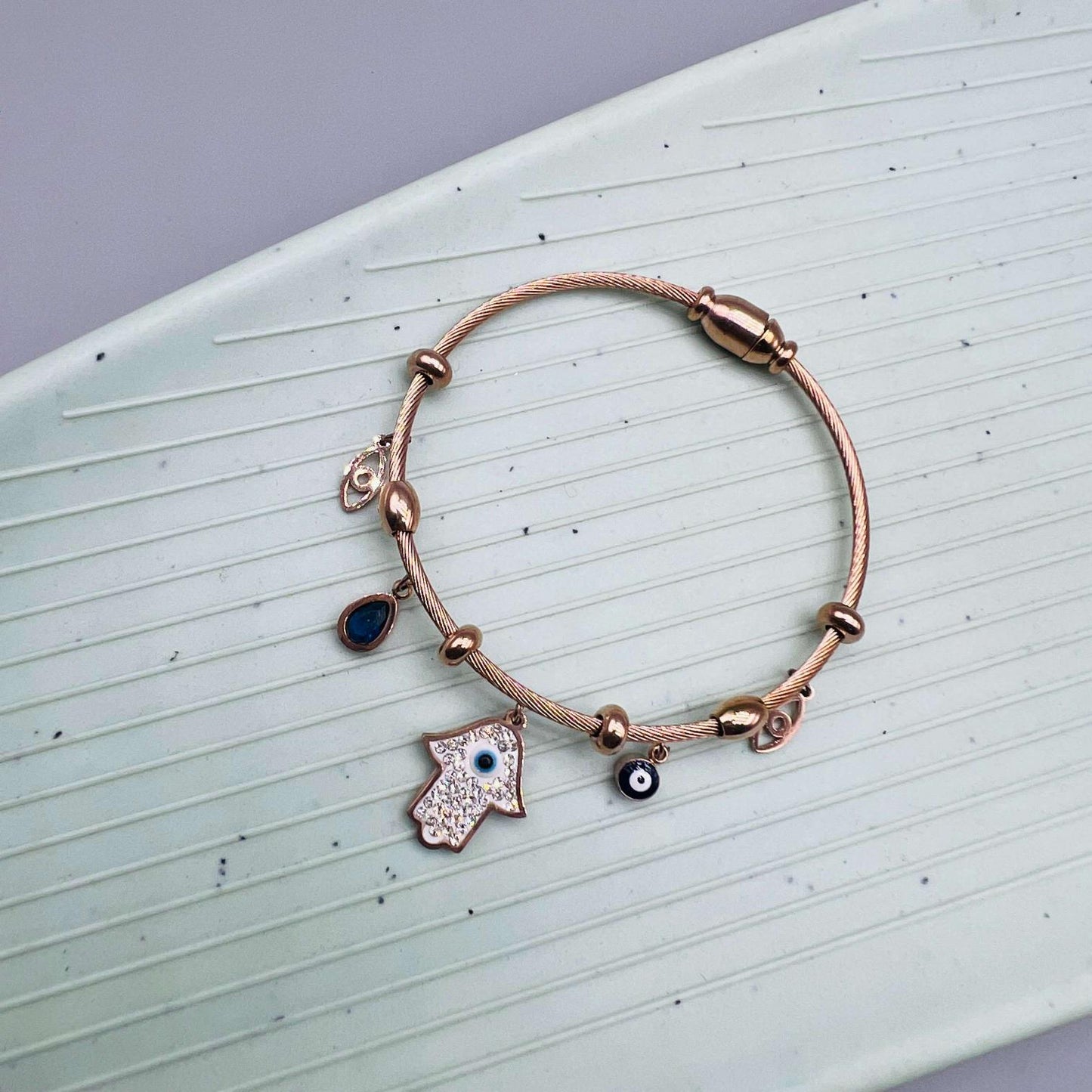 Golden Sentinel Evil Eye Anti tarnish Adjustable Bracelet