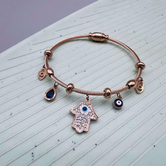 Golden Sentinel Evil Eye Anti tarnish Adjustable Bracelet