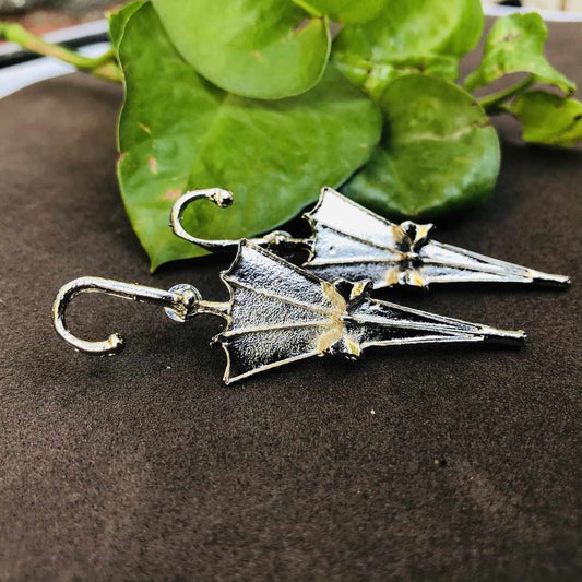 LARQ JEWELS Oxidized Silver Umbrella Western Stud Earrings For Women & Girls