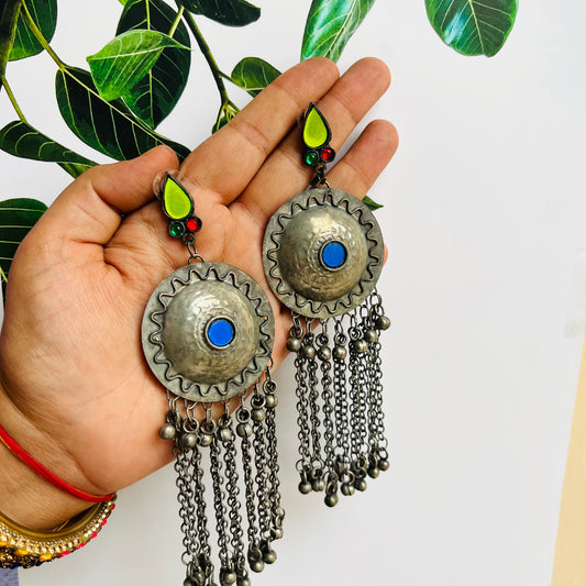 Afghani Drop Long Ghungroo Earring