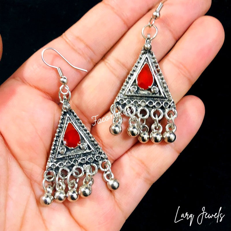 LARQ JEWELS Bohemia Gypsy vintage Party Wear Necklace- red