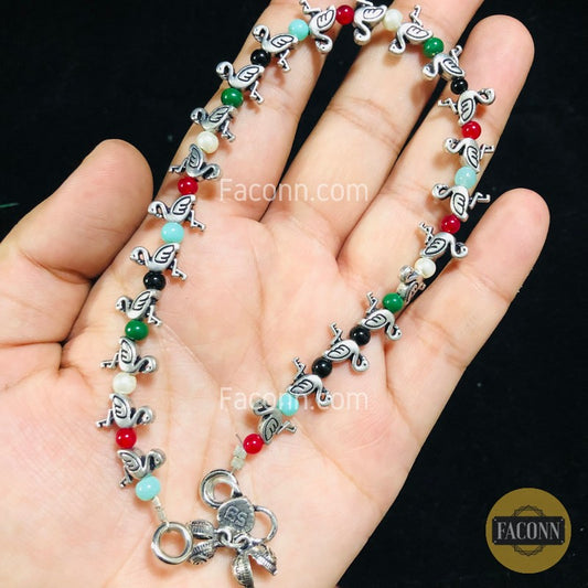 LARQ JEWELS Oxidized Silver Jewelery Anklet Traditional Stylish Anklet For Women-1PC