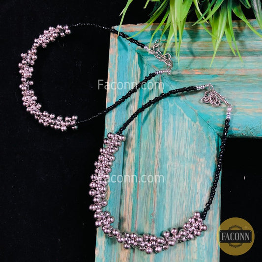 LARQ JEWELS Dance Beads Oxidized Ghungo Payal/Anklet for Women (PAIR 2PC)