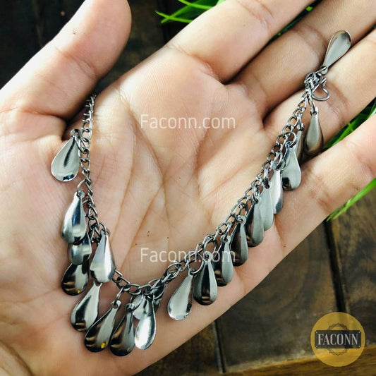 LARQ JEWELS Silver Plated Multilayer Leaves Attractive Bracelet For Women And Girls