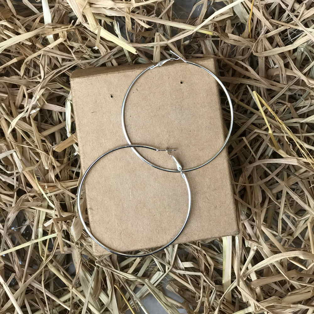 Silver Statement Circular Hoop Earrings