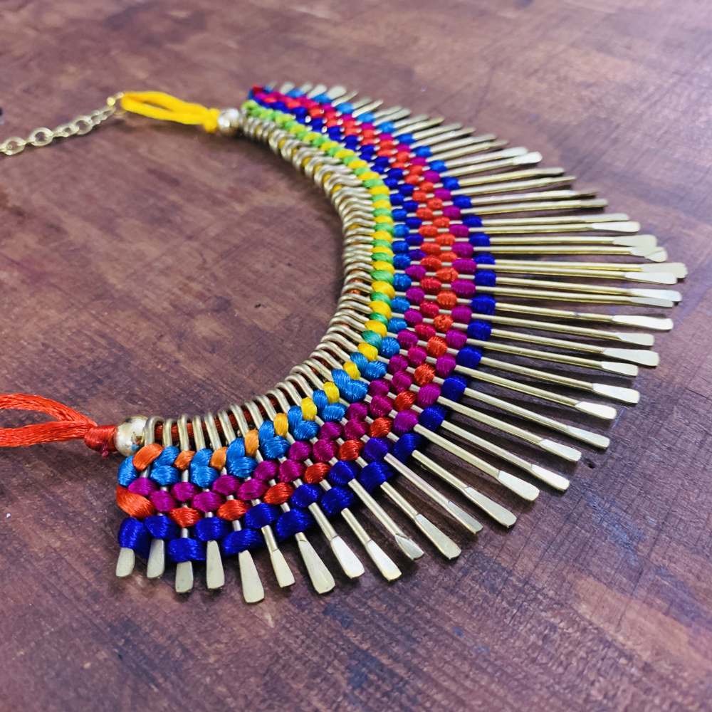 LARQ JEWELS Handmade Multi Colour Thread Choker