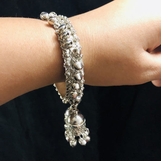 LARQ JEWELS German Silver Beaded Adjustable Bracelet