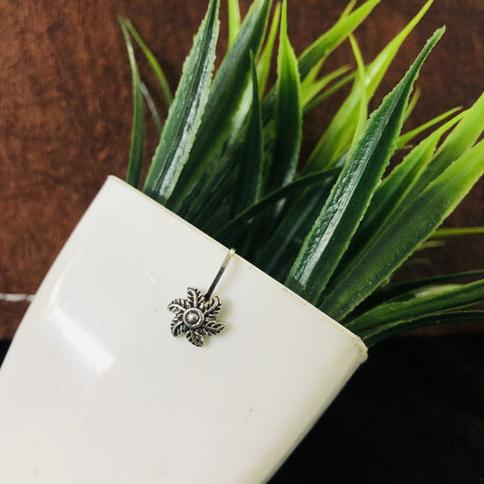 Larq Jewels Daisy Clip-on Silver Nose Pin for Women and Girls